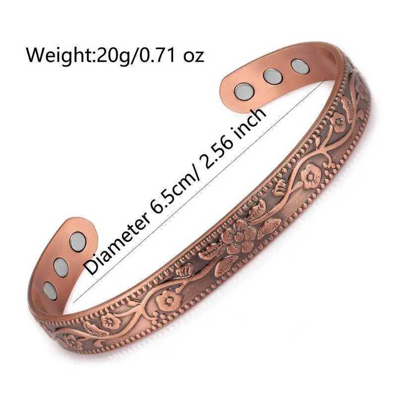 Magnetic Bracelet Vintage Wreath Bracelet Set Adjustable Mens and Womens Electroplated Ancient Copper Magnetic Bracelet W241111