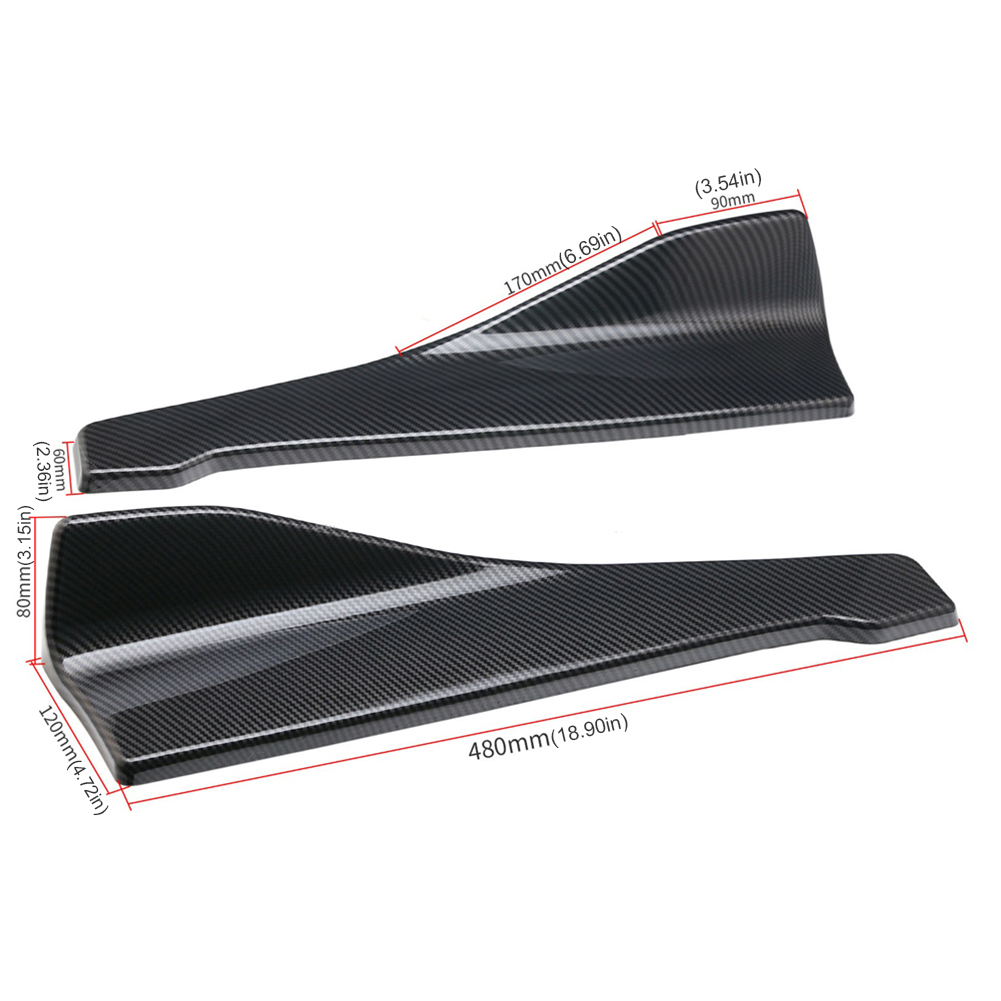 Universal Car Side Skirt Spoiler 48CM Length Splitter Rear Bumper Diffuser Canard Protector Exterior Decoration