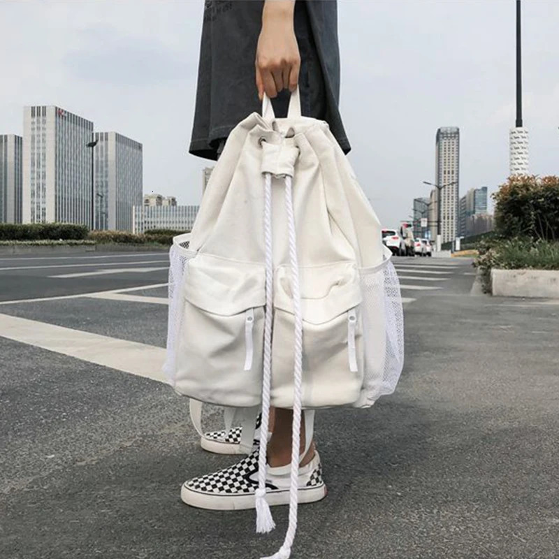 Womens Backpack Trend Techwear Harajuku Nylon Aesthetic Gothic School Backpack Womens Rucksack Korean Mochila 241111