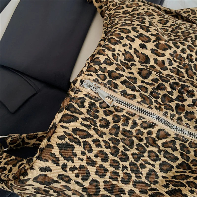 Leopard Large Capacity Shopping Bag Korean Fashion Womens Shoulder Bag for bolsos de mujer 241111