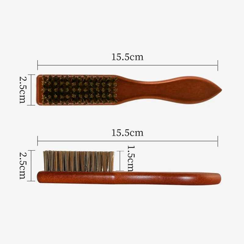 PC cleaning brush hairdressing brush beard brush wooden handle anti-static barber hair comb mens shaving tool W241112