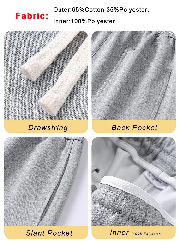 Spring Autumn Men Sweatpants Korean Fashion Sportswear Drawstring Wide Leg Straight Track Pants Cotton Casual Loose Trousers 241112