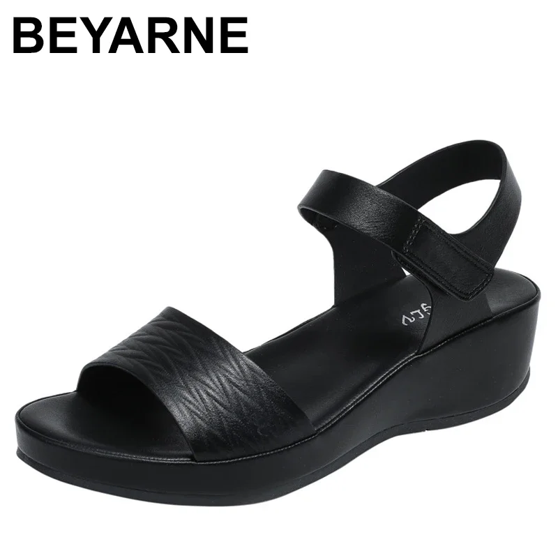 Hook Loop Summer Shoes Women Sandals Wedges Platform Golden Chunky Summer Sandals Shoes for Women Sport Beach Sandal Wedges