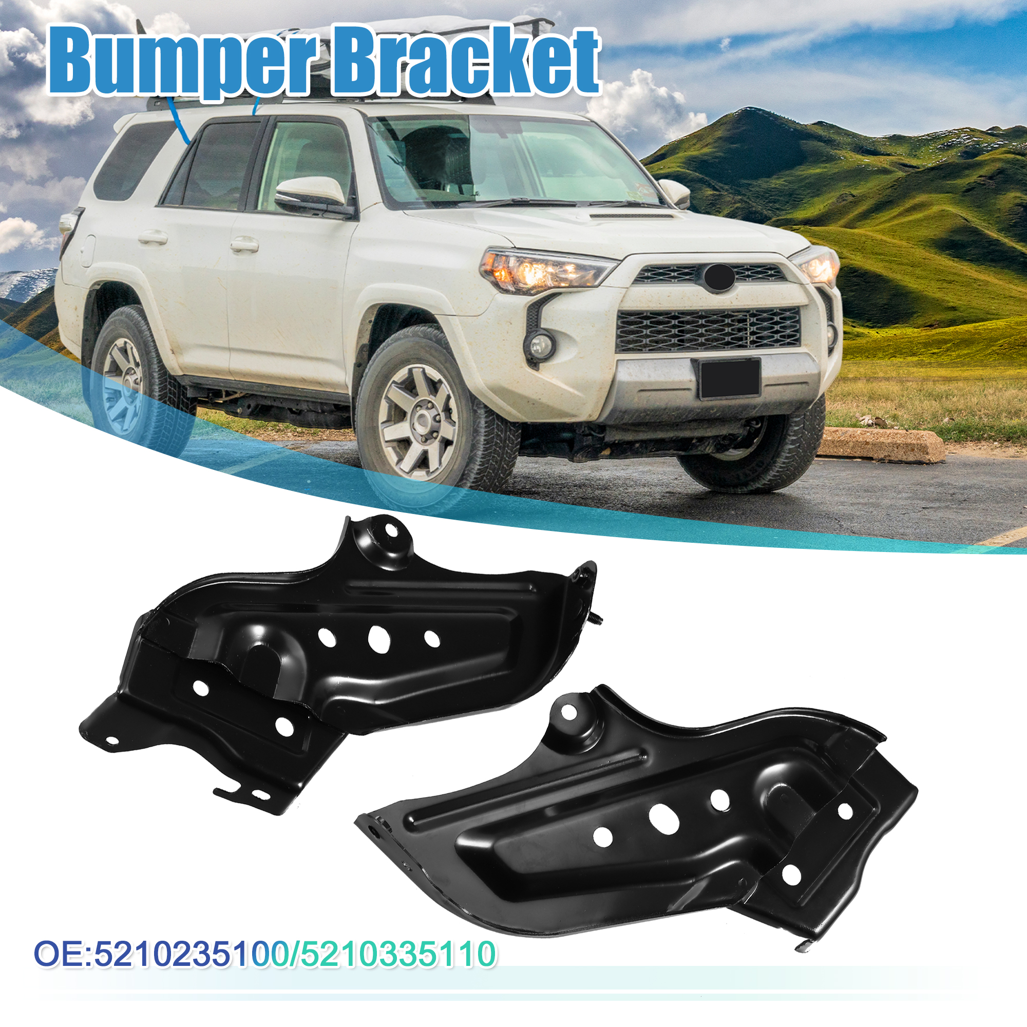 X Autohaux Pair Left Right Side Car Front Bumper Mounting Support Bracket NO.5210235100/5210335110 for Toyota 4Runner 2014-2020 2a2f2