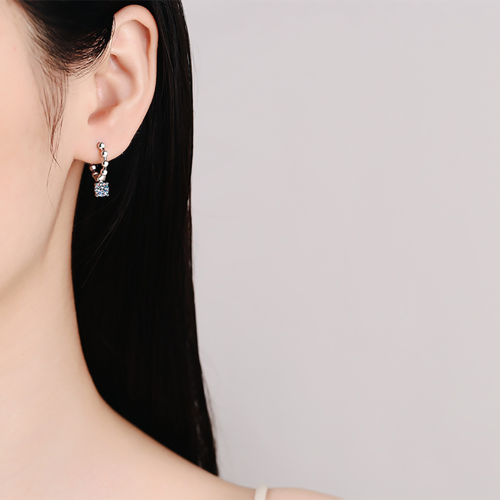 Serenity Day 1cttw 2 Stones Real D Color 5mm Full Moissanite Hoop Earrings For Women Gift S Sterling Sier Stud Fine Jewelry db4ec 5 2f9ae