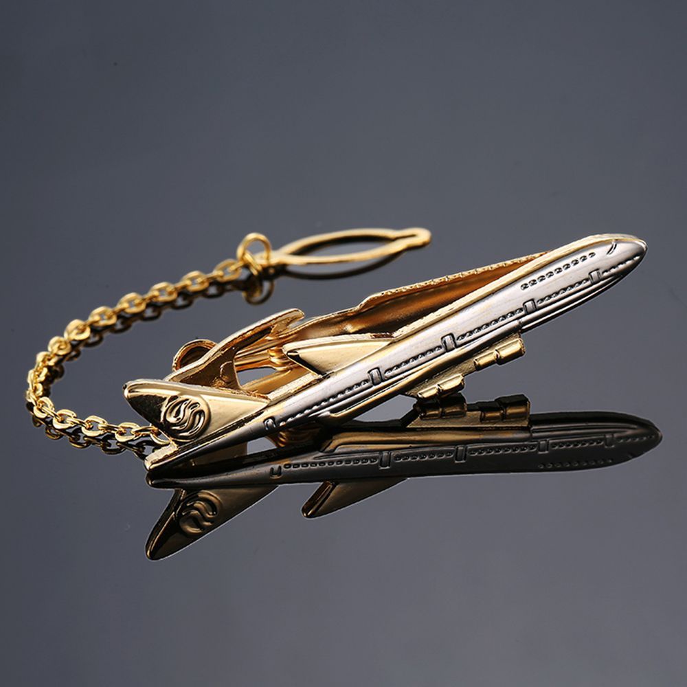 High Quality Retro Airplane Shape Tie Clip Wedding Shirt Tie Pin Accessories Classic Design Simple Practical Necktie Clasp