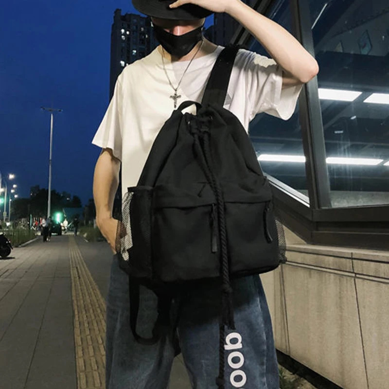 Womens Backpack Trend Techwear Harajuku Nylon Aesthetic Gothic School Backpack Womens Rucksack Korean Mochila 241111