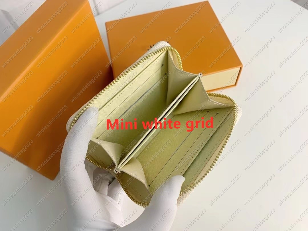 Fashion designer wallets luxury womens short purses embossed flower letters credit card holders ladies plaid money clutch bags with box and dustbag mi