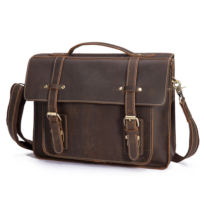 Leather Newsbirds Men's Shoulder Bag Genuine Messenger Crossbody For Men Male Working Tote Ipad fe80a