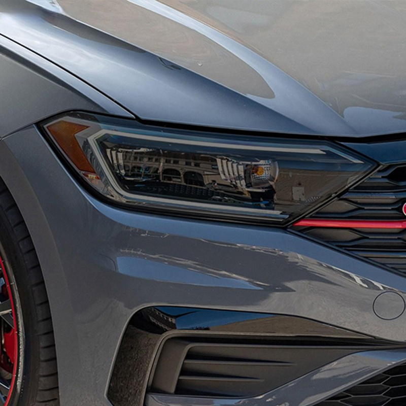 2-piece transparent black TPU car headlights protective film sticker for Jetta VW 6 A6 7 A7 accessories decorate