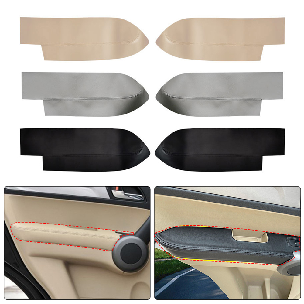 Black Leather Front For Honda CRV 2007 2008 2009 2010 2011 Car Door Armrest Panel Skin Cover Trim