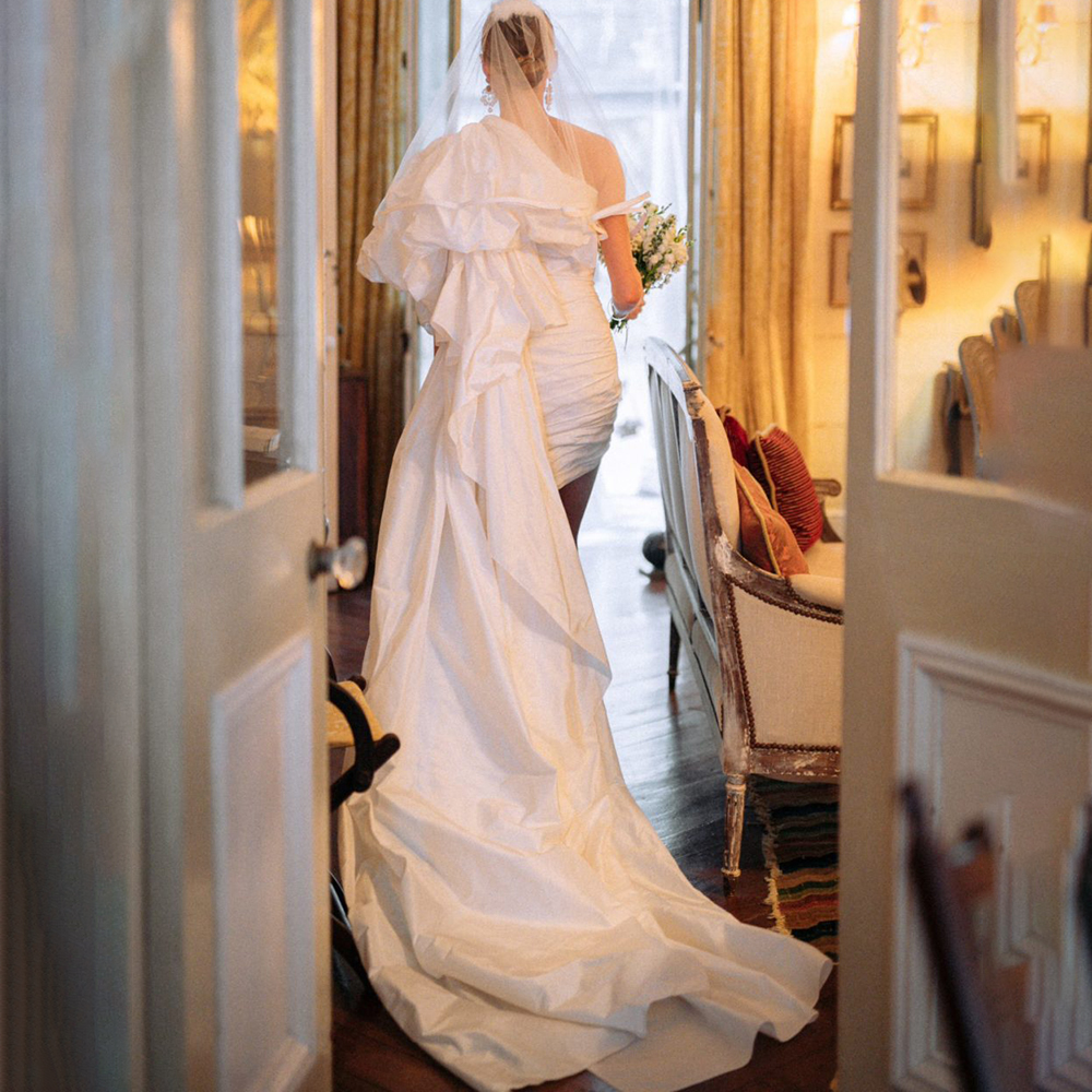 Chic One Shoulder Short Wedding Dresses Sheath Mini Bridal Gown Plus Size Large Bow Train Above Knee robe de mariage