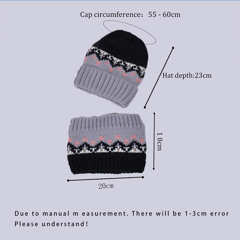 2023 New Wool Beanies for Women Winter Scarf Set Plush and Thick Knitted Hat Outdoor Windproof Warm Skull Cap