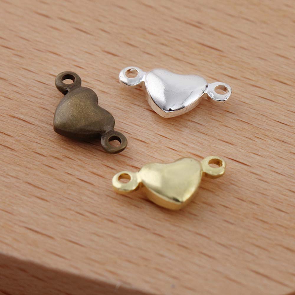 pcs mm Brass Peach Heart Connectors Charms Base Parts For Jewelry DIY Making Handmade Bracelets Pendants Accessories 5