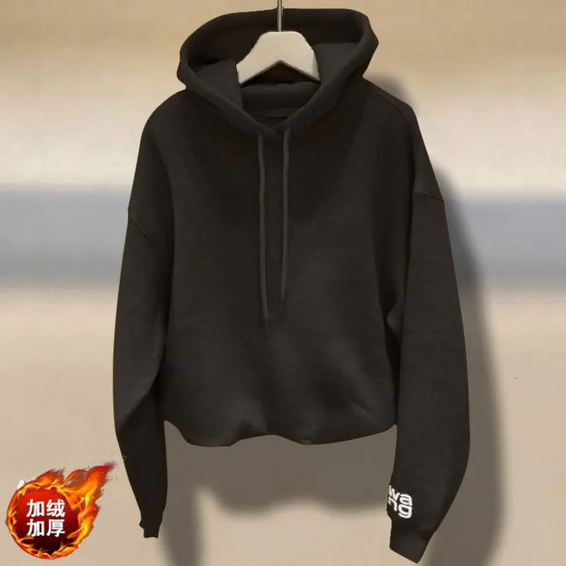 Autumn Winter Men Trendy Letter Print Simple Casual Fleece Hooded Sweatshirts Y2K Male Korean Long Sleeve Loose Pullover Hoodies 241111