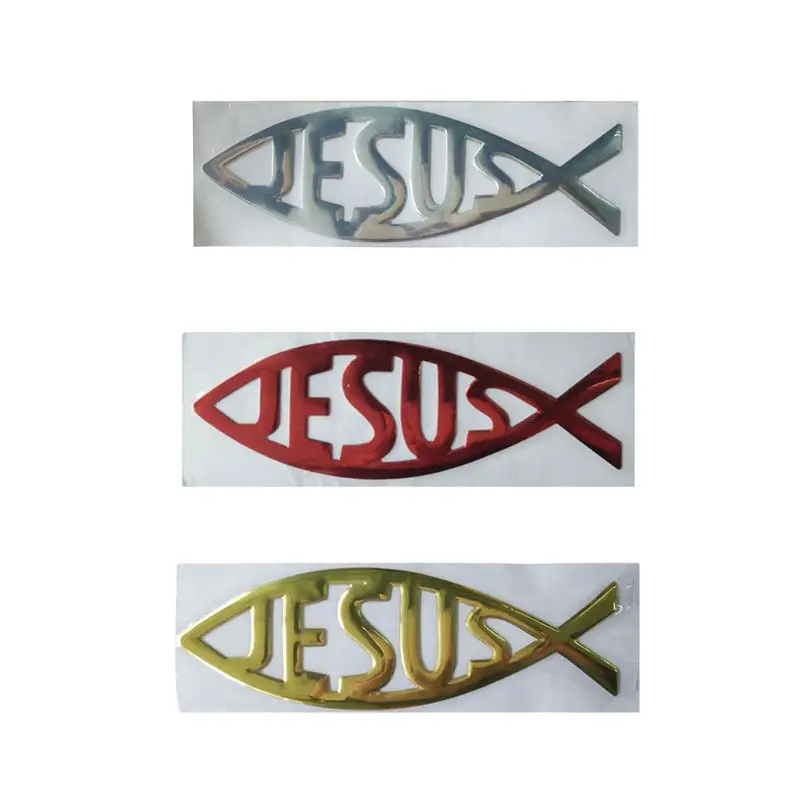 Universal Car Styling 2025 Sticker Hollow Jesus Fish Emblem Badge Decals Automobiles Motorcycle Computer new Fuel Accessories