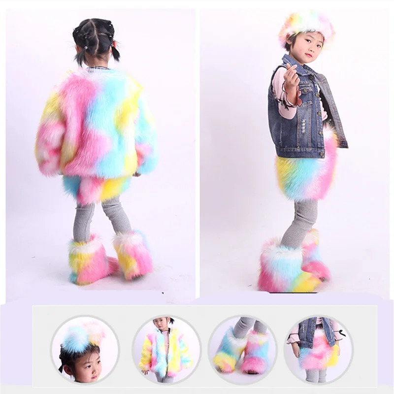 SWONCO White Shoes Winter Snow Boots Woman Faux Fox Fur Ankle Boots Womens Warm Casual Shoes Female Black Snowboots Fur 44 241112