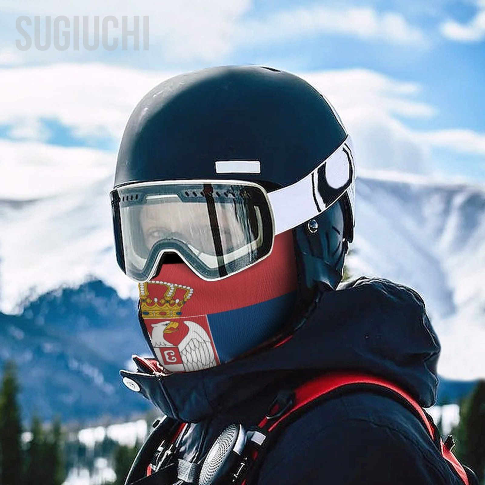Serbia Flag Outdoor Cool Sunscreen Motorcycle Face Moto Biker Wind Cap Mask Stopper Windproof Bicycle Cycling Headgear