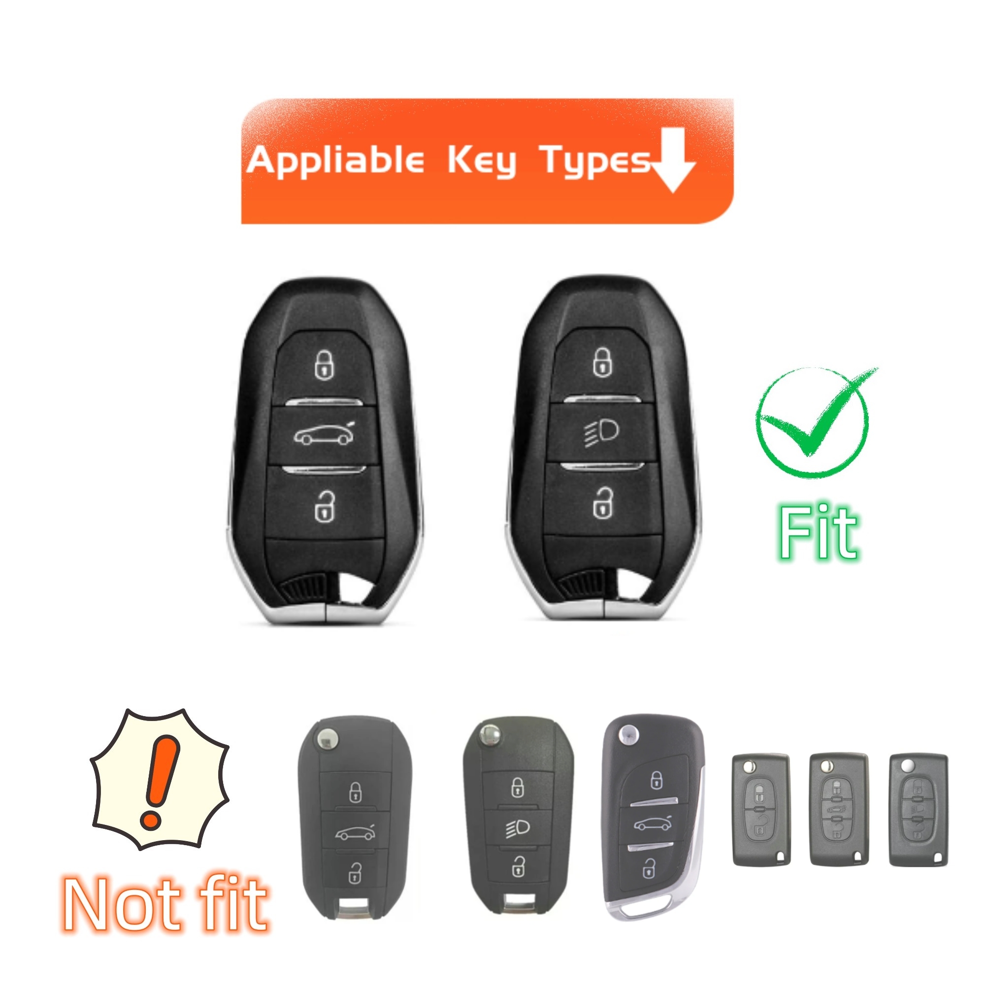 Key Fob Cover with Bling Lanyard Keyring for Peugeot 2008 3008 5008 308 508 for Opel Grandland X Mokka Corsa Insignia