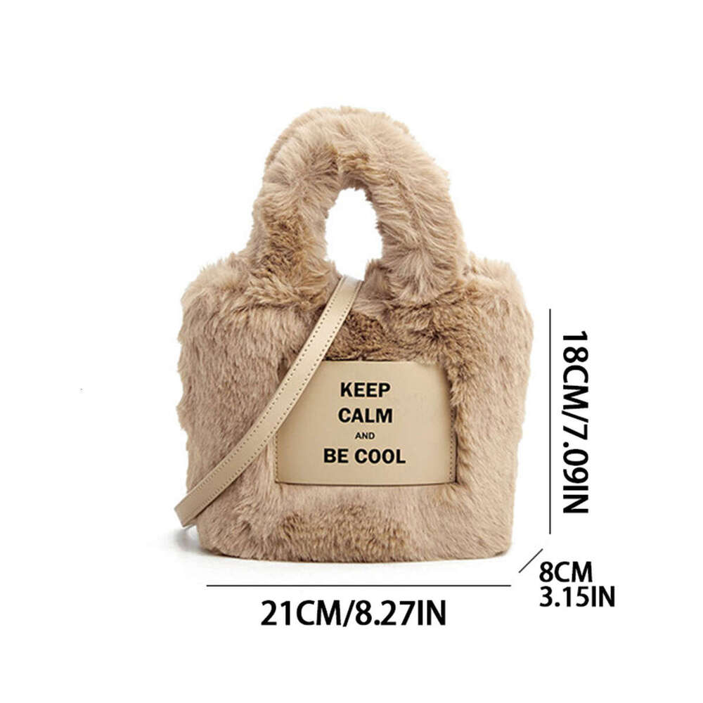 Woolen 2024 autumn and winter new fashion plush bucket woolen high-grade texture handbag diagonal bag
