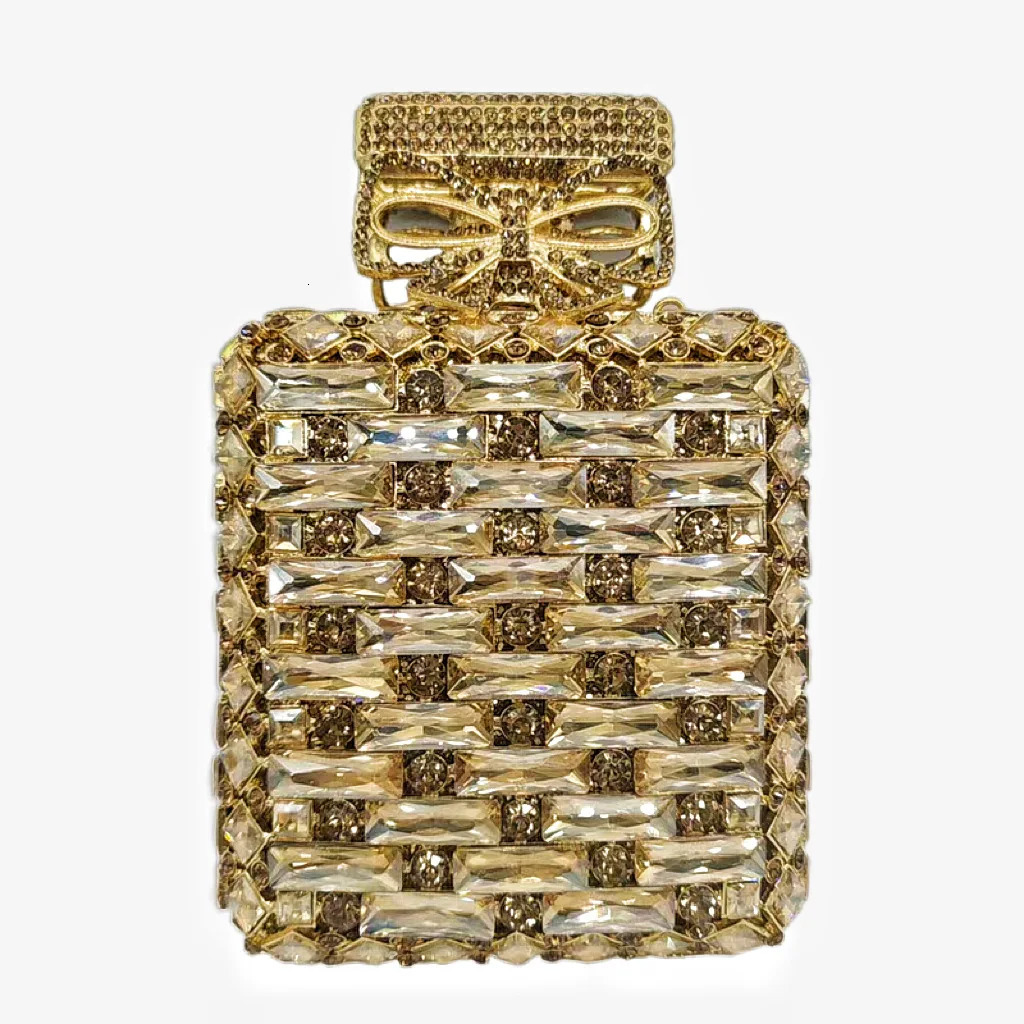 2024 est Gold Metal Evening Bag Women Crystal Prom Clutches Lady Stones Handbags Wedding Party Clutch Purse 241112