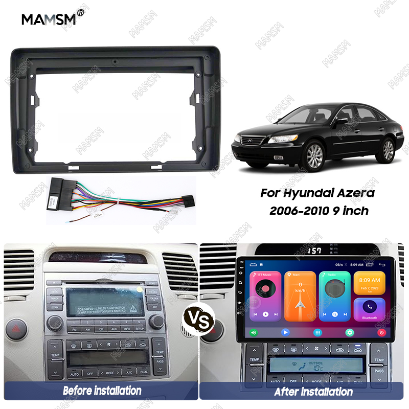 MAMSM Car Frame Fascia Adapter For Hyundai Azera 2006 2007 2008 2009 2010 Android Radio Dash Fitting Panel Kit