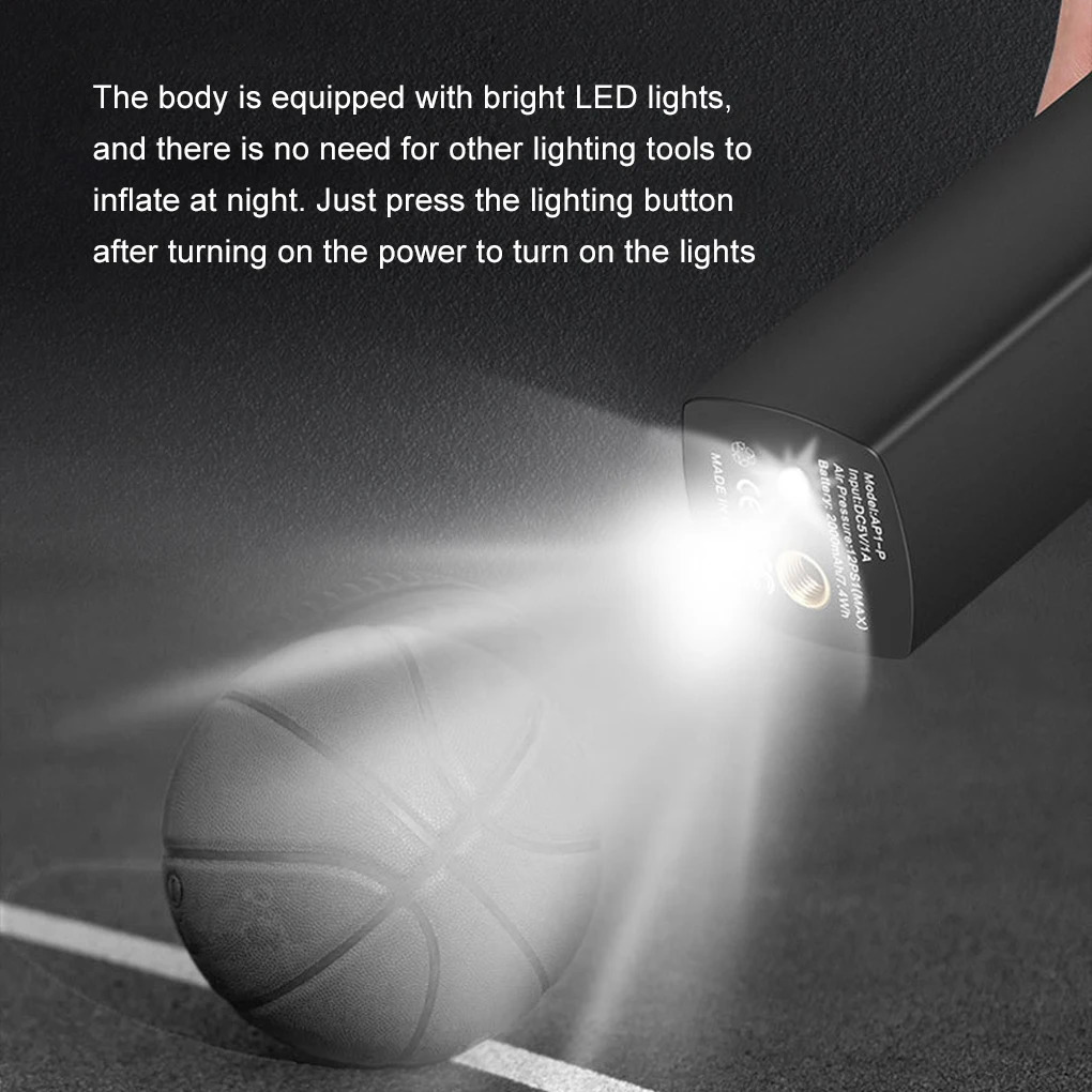 Football ball pump electric ball pump portable air pump for fast inflation with precision pressure gauge and LCD display for football and basketball 2
