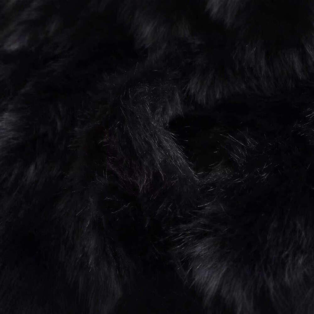 shanshi fur coat women Women's winter new artificial fur effect black coat jacket