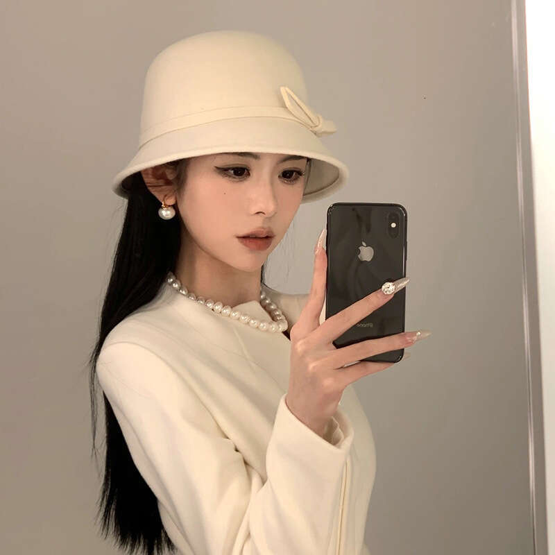 woolen hepburn style fisherman for children in autumn winter highend feeg small fragrance round top french style and socialite hat