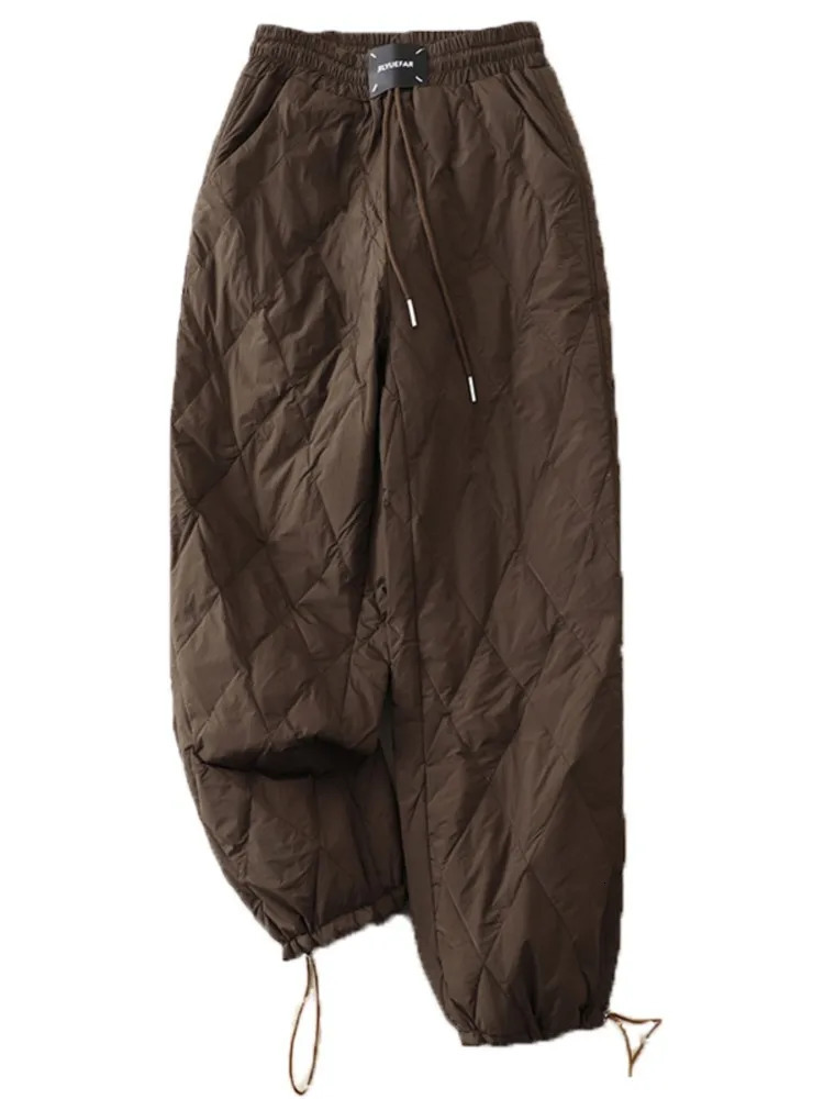 Ultra fine autumn pink apron cotton pants womens elastic high waist fashionable pink womens Trouser loose womens wide leg pants 241112