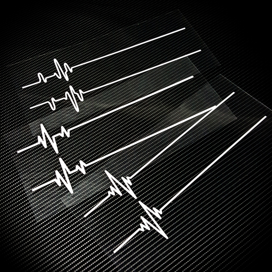2PCS Creative Stickers Heartbeat Sticker Vinyl Decal for Auto Windshield Bumper Body Fashionable Car Styling Accessories