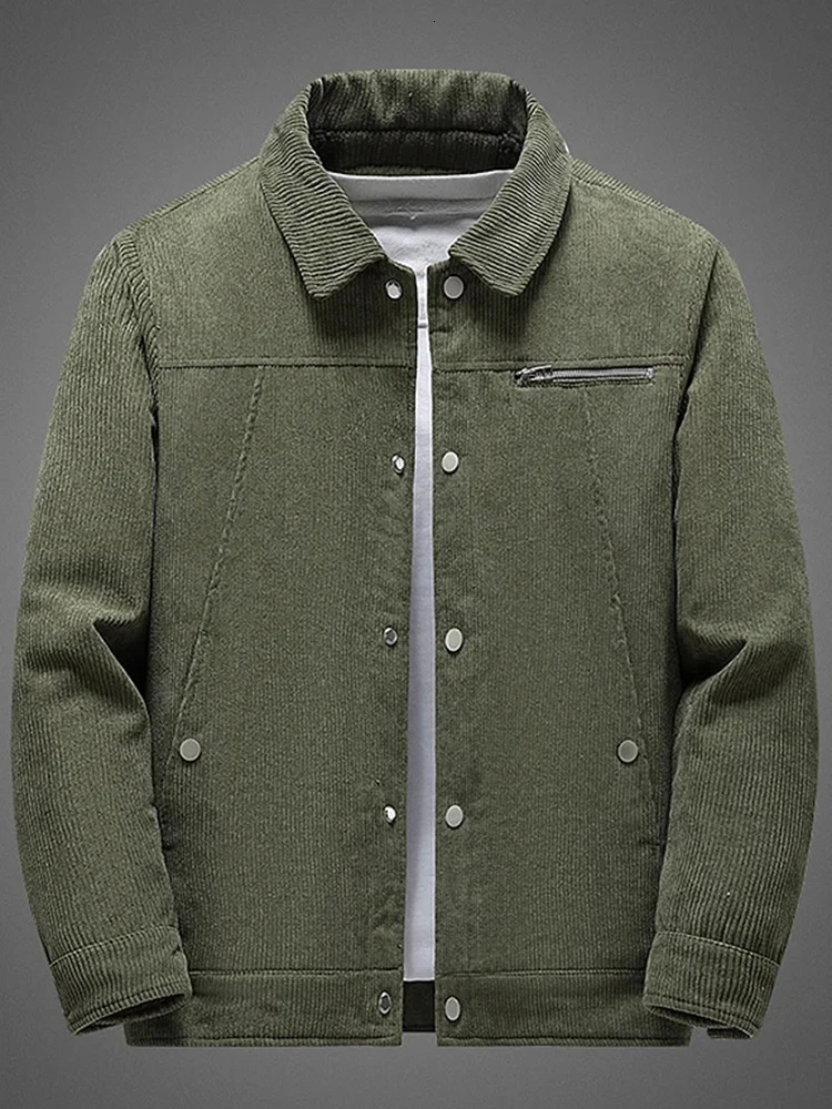 Corduroy Coat Men 2024 Fashion Plus Fleece Jacket Autumn Winter CottonPadded Lamb 241108