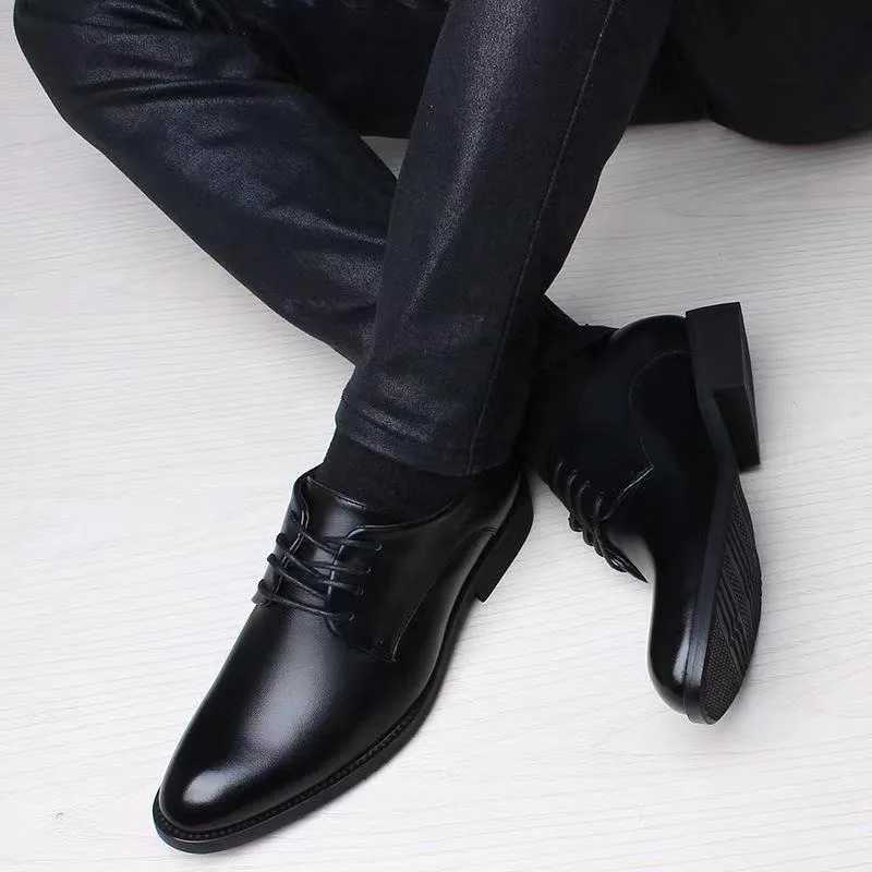 Autumn Spring and British Business Formal Leather Men Heightening Single Casual Shoes Suit Z250508