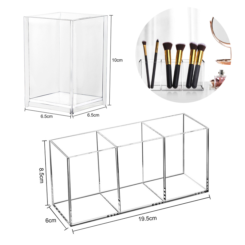 Makeup Brush Storage Bucket Clear Acrylic Vanity Pen Container Lipstick Eyeshadow Desktop Eyebrow Pencil Brush Storage Rack f1052 5 85b4b