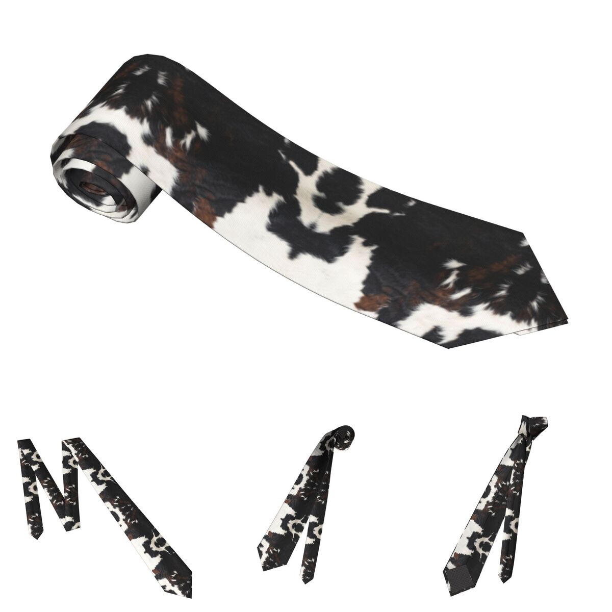 Cowhide Leather Cow Fur Neckties Men Women Polyester 8 cm Neck Ties for Men Skinny Wide Shirt Accessories Party ce8e3