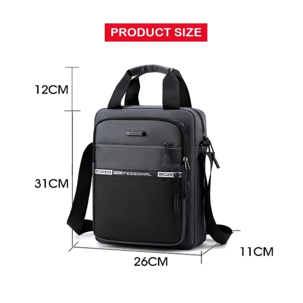 Mens Business Shoulder Bag Fashion Casual Solid Color Large Capacity High Quality Oxford Cloth Waterproof Multifunctional 241111