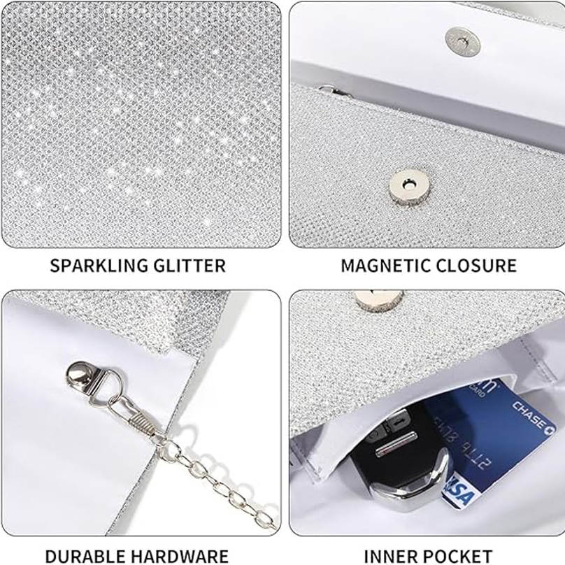 Evening Bag Clutch Purses for Women Ladies Sparkling Party Handbag Wedding Bag fashion Shimmer & Glitter handbag