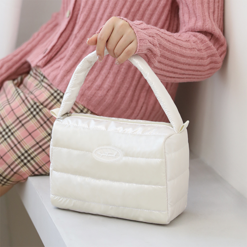Fashion Quilted Cotton Crossbody Bags Brand Women Padded Bags Solid Color Shoulder Top Handle Bags Female Daily Handbags Shopper