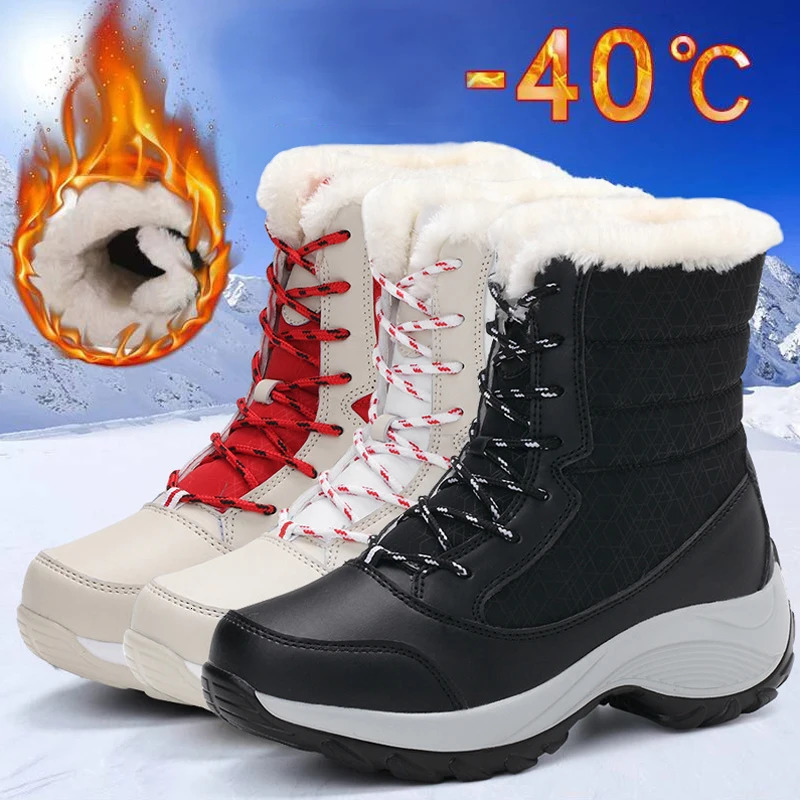 Snow boots womens womens shoes platform shoes womens flat shoes keep warm boots womens casual plush Botas unprinted winter shoes women 241111
