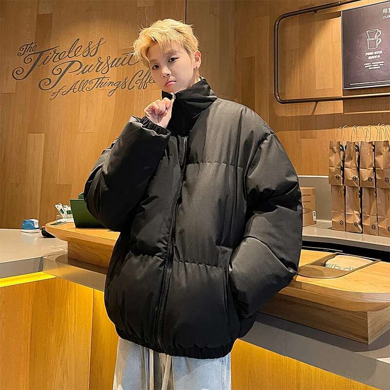 Winter Wool ed Puffer Jacket Men Women Korean Thick Warm Fleece Coat Haruku Streetwear Hip Hop Male Casual Parka Jackets