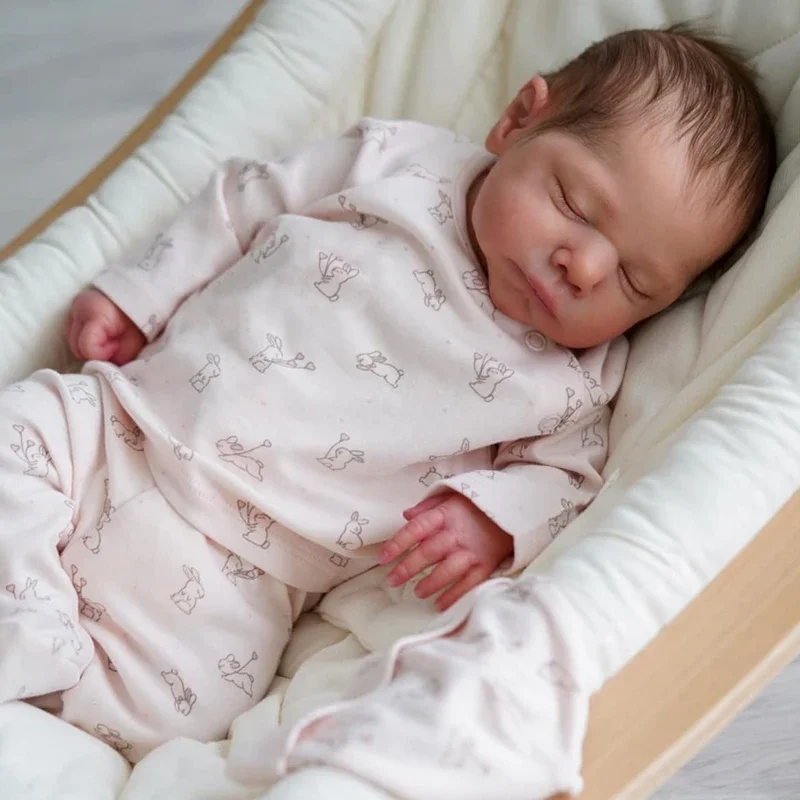 19inch 48cm Newborn Baby Reborn Doll Kit Baby Quinlyn Lifelike Soft Touch Already Painted Unfinished Doll with Hand Root Hair