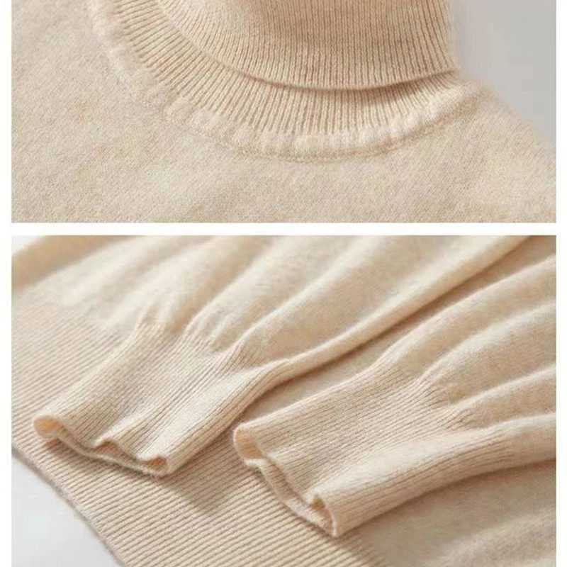 Cashmere wool turtle neck mens zipper autumn and winter soft warm bottom jumper knitted sweater top W2411111