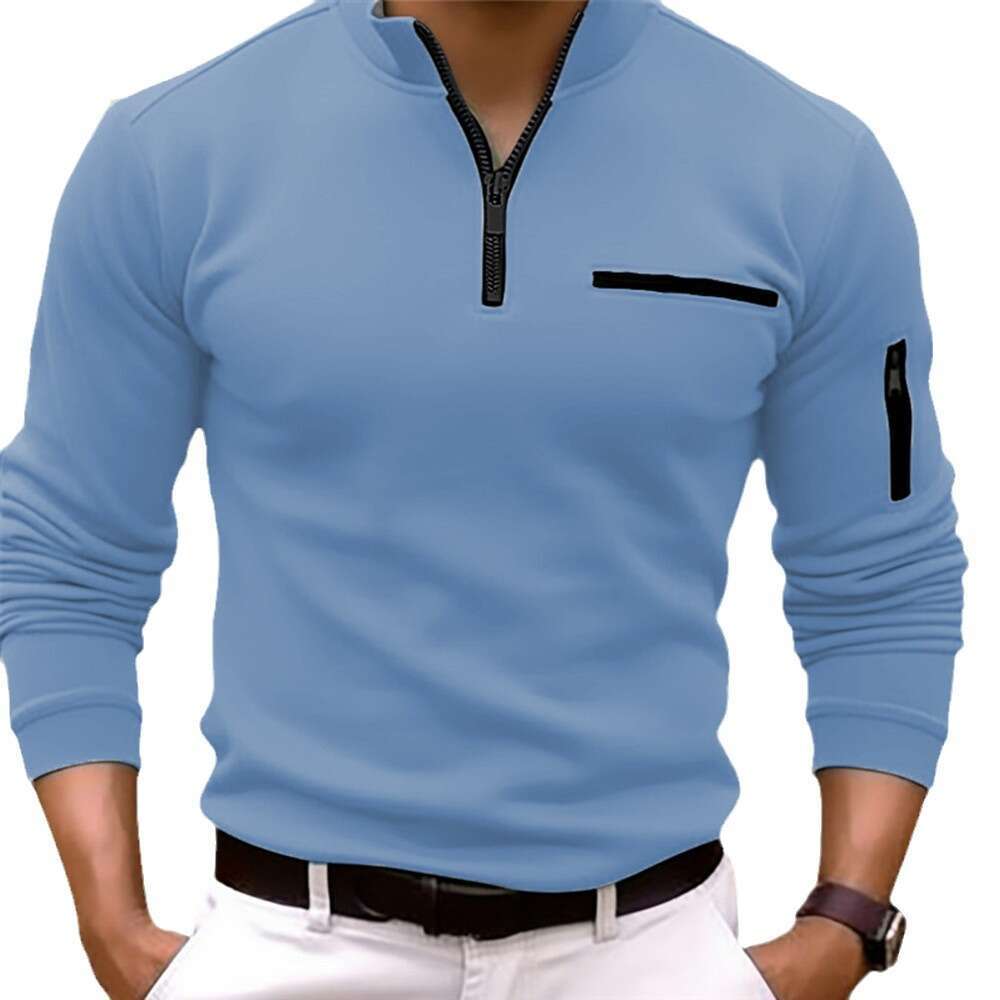 2024 Spring and Autumn Sale with Arm Zipper for Men's Sports Polo Shirt
