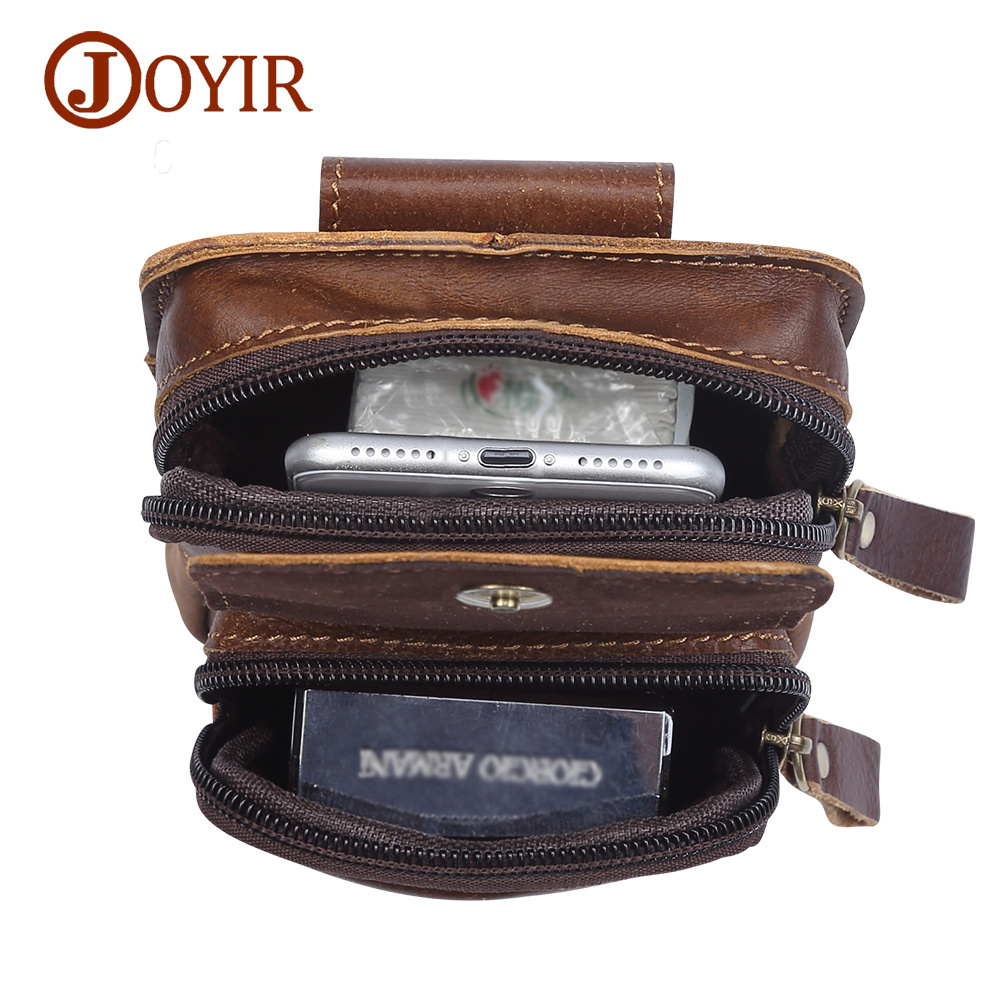 Packs For Waist Men Zipper Men's Genuine Leather Hip Bag Travel Fanny s Pack Male Small s for man 51003