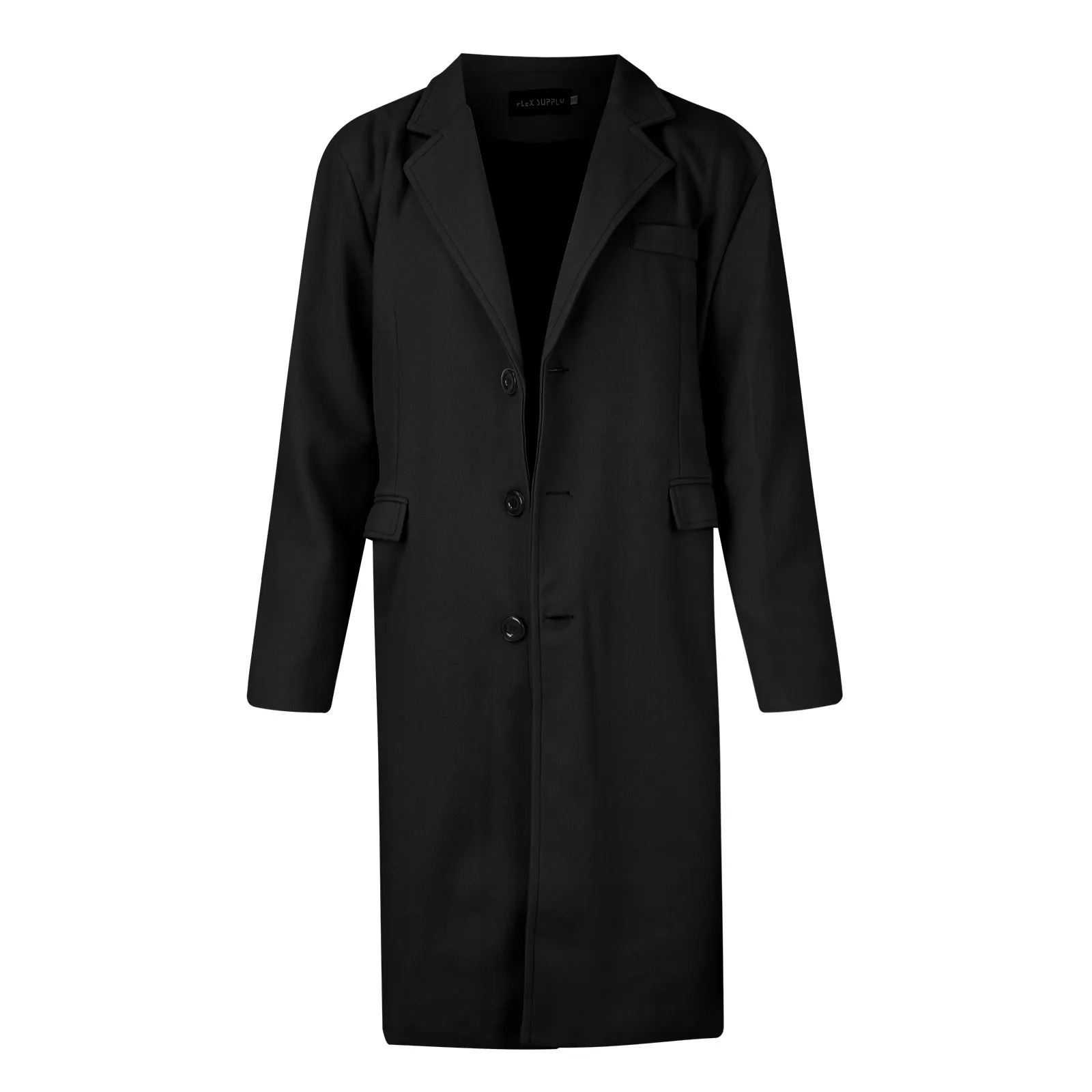 mens coats Autumn Winter Long Trench Coat woolen Solid Color Mid-Length Windproof Thick British Slim Jacket gabardina hombre 241112