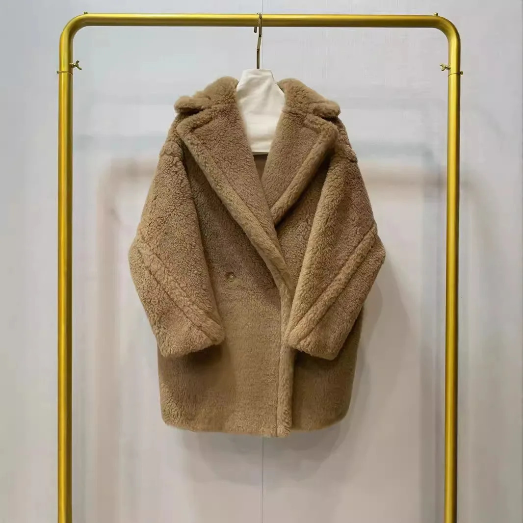 Teddy Bear Coat for WomenShort Fur CoatLoose CamelWool JacketsWinterFemaleMAX 241112