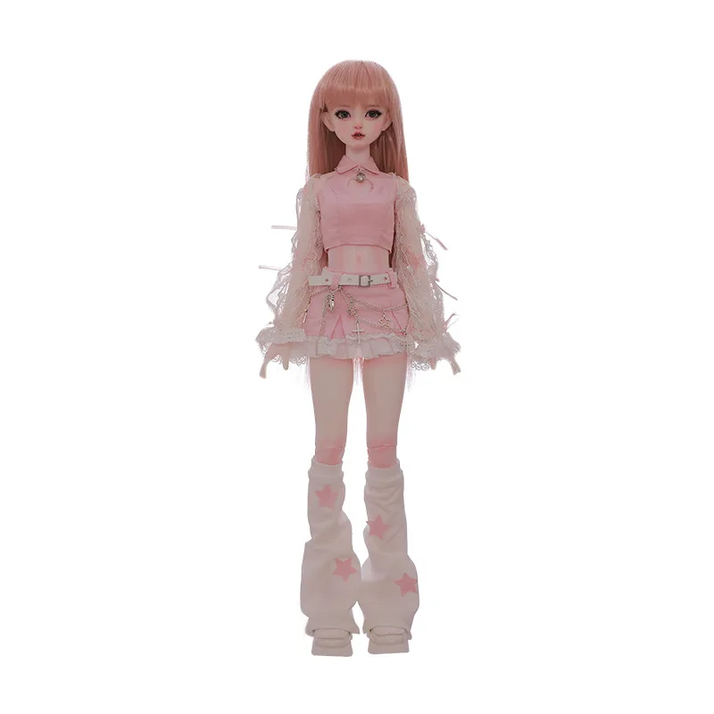 ShugaFairy Bariy 1/4 Bjd Dolls Girl Group Pink Skirt Good Girl Cute Style Long Straight Hair Ball Jointed Doll Bjd Doll Full Set