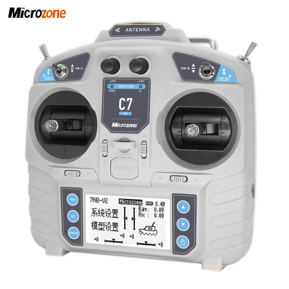MicroZone C7-MINI MC7 2.4Ghz 8CH RC Transmitter Remote Control MC8RE-V2 PWM/ SBUS Receiver For Fixed-wing/ Car/ Boat/ Multi-axis