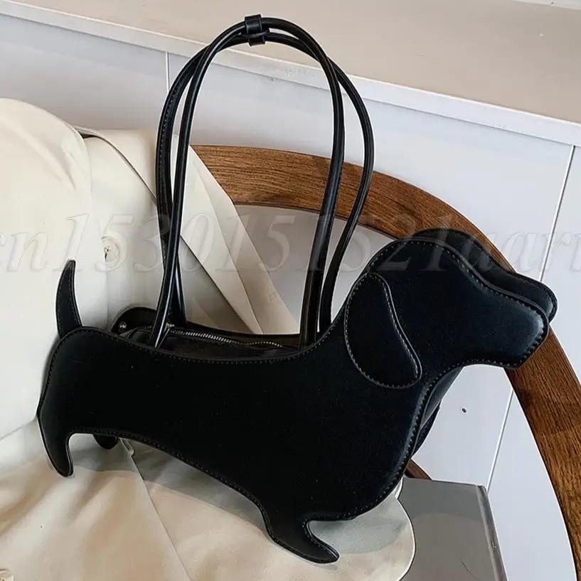 Novelty Cartoon Dog Shaped Armpit Purses Unique PU Leather Handbag Solid ner Bag Funny Shoulder Bags Kawaii Girls Tote 241111