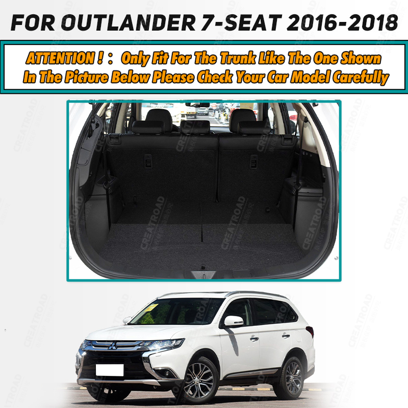 Full Coverage Trunk Mat For Mitsubishi Outlander 7-Seat 2013-2018 17 16 15 14 Car Boot Cover Pad Interior Protector Accessories 61b84